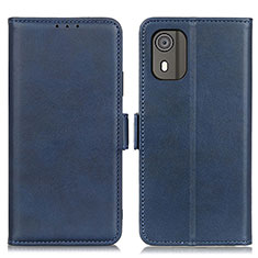 Leather Case Stands Flip Cover Holder M15L for Nokia C02 Blue