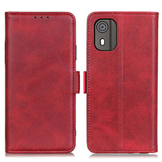 Leather Case Stands Flip Cover Holder M15L for Nokia C02 Red