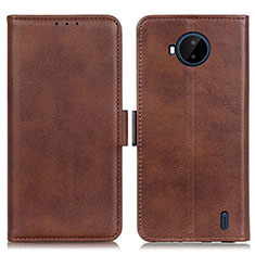 Leather Case Stands Flip Cover Holder M15L for Nokia C20 Plus Brown