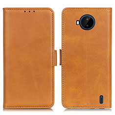 Leather Case Stands Flip Cover Holder M15L for Nokia C20 Plus Light Brown