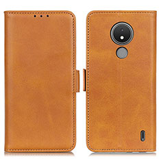 Leather Case Stands Flip Cover Holder M15L for Nokia C21 Light Brown