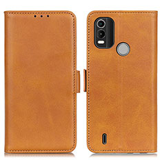 Leather Case Stands Flip Cover Holder M15L for Nokia C21 Plus Light Brown