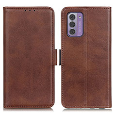 Leather Case Stands Flip Cover Holder M15L for Nokia G310 5G Brown