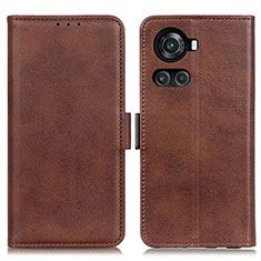 Leather Case Stands Flip Cover Holder M15L for OnePlus 10R 5G Brown