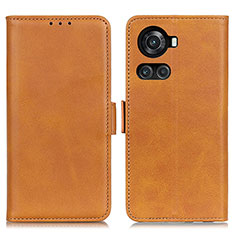 Leather Case Stands Flip Cover Holder M15L for OnePlus 10R 5G Light Brown