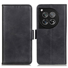 Leather Case Stands Flip Cover Holder M15L for OnePlus 12R 5G Black