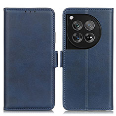 Leather Case Stands Flip Cover Holder M15L for OnePlus 12R 5G Blue