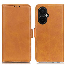 Leather Case Stands Flip Cover Holder M15L for OnePlus Nord CE 3 5G Light Brown