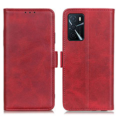 Leather Case Stands Flip Cover Holder M15L for Oppo A16 Red