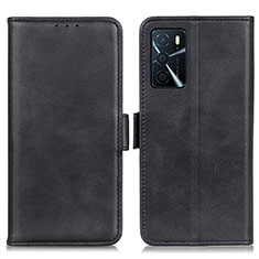 Leather Case Stands Flip Cover Holder M15L for Oppo A16s Black