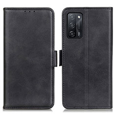 Leather Case Stands Flip Cover Holder M15L for Oppo A55 5G Black