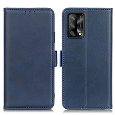Leather Case Stands Flip Cover Holder M15L for Oppo A74 4G Blue