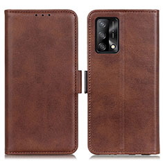 Leather Case Stands Flip Cover Holder M15L for Oppo A74 4G Brown