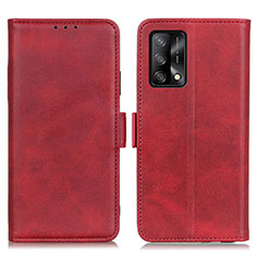 Leather Case Stands Flip Cover Holder M15L for Oppo A74 4G Red