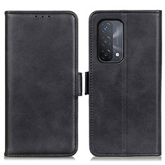 Leather Case Stands Flip Cover Holder M15L for Oppo A74 5G Black