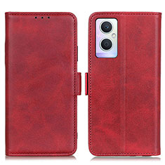 Leather Case Stands Flip Cover Holder M15L for Oppo A96 5G Red