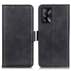 Leather Case Stands Flip Cover Holder M15L for Oppo F19 Black