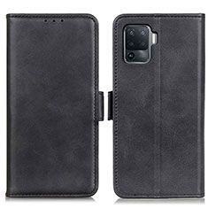 Leather Case Stands Flip Cover Holder M15L for Oppo F19 Pro Black