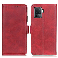 Leather Case Stands Flip Cover Holder M15L for Oppo F19 Pro Red