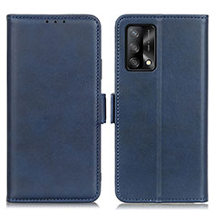 Leather Case Stands Flip Cover Holder M15L for Oppo F19s Blue