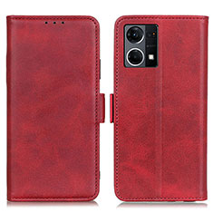 Leather Case Stands Flip Cover Holder M15L for Oppo F21 Pro 4G Red