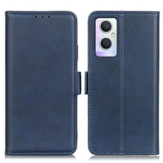 Leather Case Stands Flip Cover Holder M15L for Oppo F21 Pro 5G Blue