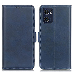 Leather Case Stands Flip Cover Holder M15L for Oppo Find X5 Lite 5G Blue