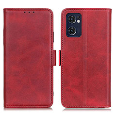 Leather Case Stands Flip Cover Holder M15L for Oppo Find X5 Lite 5G Red