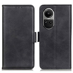 Leather Case Stands Flip Cover Holder M15L for Oppo Reno10 5G Black