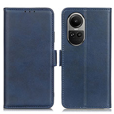 Leather Case Stands Flip Cover Holder M15L for Oppo Reno10 Pro 5G Blue