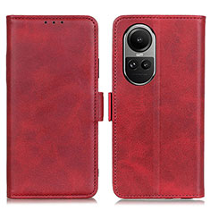 Leather Case Stands Flip Cover Holder M15L for Oppo Reno10 Pro 5G Red