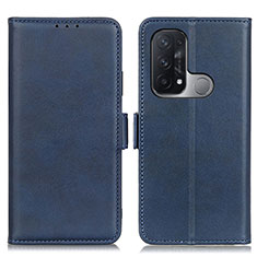 Leather Case Stands Flip Cover Holder M15L for Oppo Reno5 A Blue