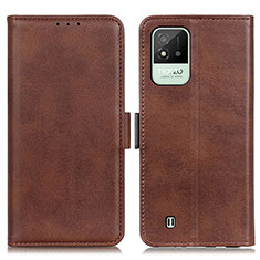 Leather Case Stands Flip Cover Holder M15L for Realme C20A Brown