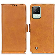 Leather Case Stands Flip Cover Holder M15L for Realme C20A Light Brown