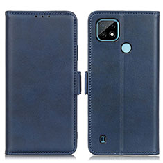 Leather Case Stands Flip Cover Holder M15L for Realme C21 Blue