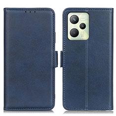 Leather Case Stands Flip Cover Holder M15L for Realme C35 Blue