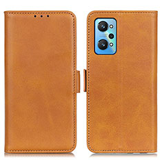 Leather Case Stands Flip Cover Holder M15L for Realme GT Neo2 5G Light Brown