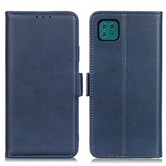 Leather Case Stands Flip Cover Holder M15L for Samsung Galaxy A22 5G Blue