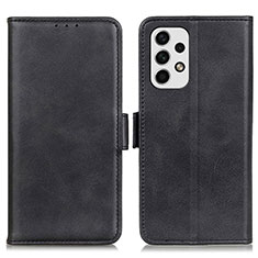 Leather Case Stands Flip Cover Holder M15L for Samsung Galaxy A23 4G Black