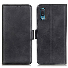 Leather Case Stands Flip Cover Holder M15L for Samsung Galaxy M02 Black