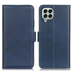 Leather Case Stands Flip Cover Holder M15L for Samsung Galaxy M33 5G Blue