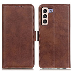 Leather Case Stands Flip Cover Holder M15L for Samsung Galaxy S24 5G Brown