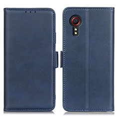 Leather Case Stands Flip Cover Holder M15L for Samsung Galaxy XCover 5 SM-G525F Blue