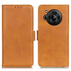 Leather Case Stands Flip Cover Holder M15L for Sharp Aquos R7 Light Brown