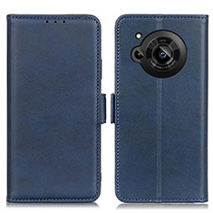 Leather Case Stands Flip Cover Holder M15L for Sharp Aquos R7s Blue