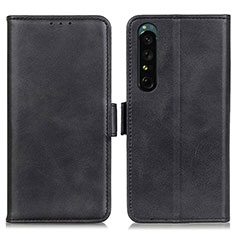 Leather Case Stands Flip Cover Holder M15L for Sony Xperia 1 IV SO-51C Black