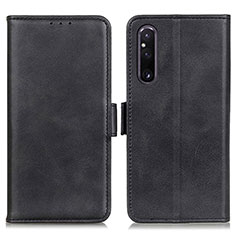 Leather Case Stands Flip Cover Holder M15L for Sony Xperia 1 V Black