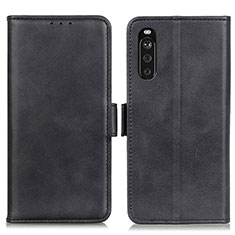 Leather Case Stands Flip Cover Holder M15L for Sony Xperia 10 III Lite Black