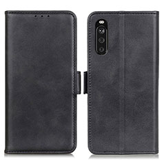 Leather Case Stands Flip Cover Holder M15L for Sony Xperia 10 III SO-52B Black