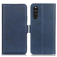 Leather Case Stands Flip Cover Holder M15L for Sony Xperia 10 III SO-52B Blue